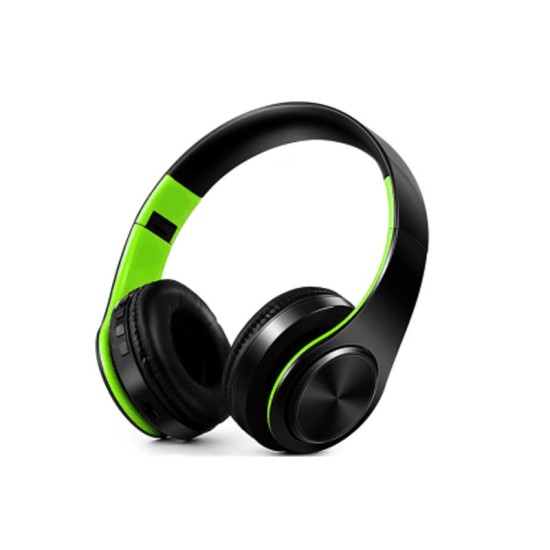 WIRELESS BLUETOOTH HEADPHONE TM-062 TF CARD/FM RADIO GREEN